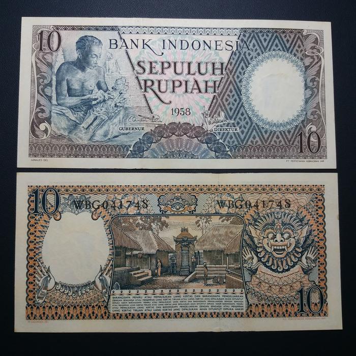 Koleksi Uang Kuno 10 rupiah 1958 Gress