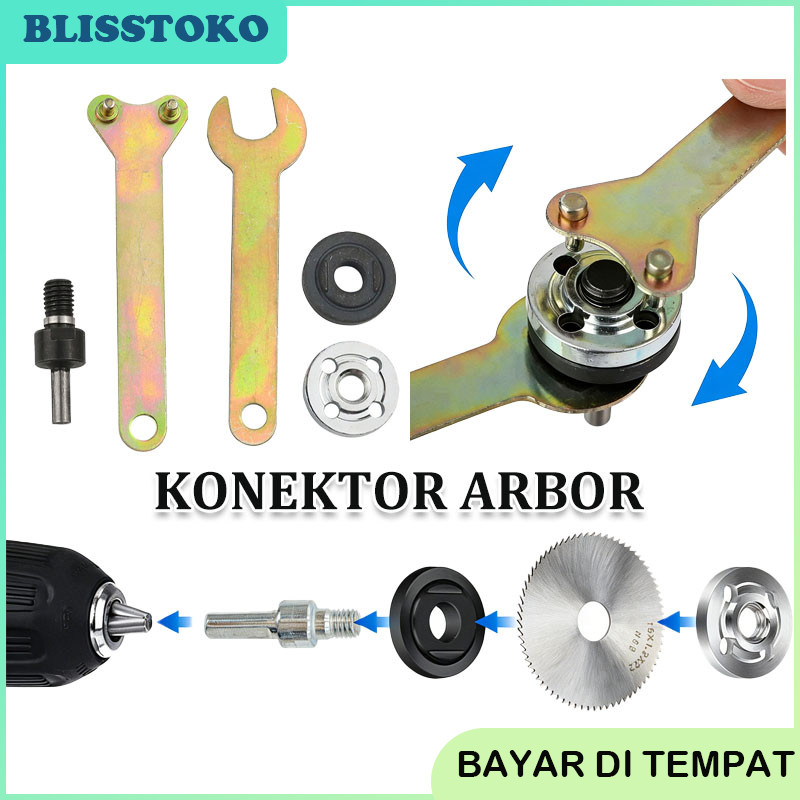 Konektor Adapter Bor Ke Gurinda / Arbor Adapter Set Lengkap / Alat Konversi Praktis / Hemat Biaya & 