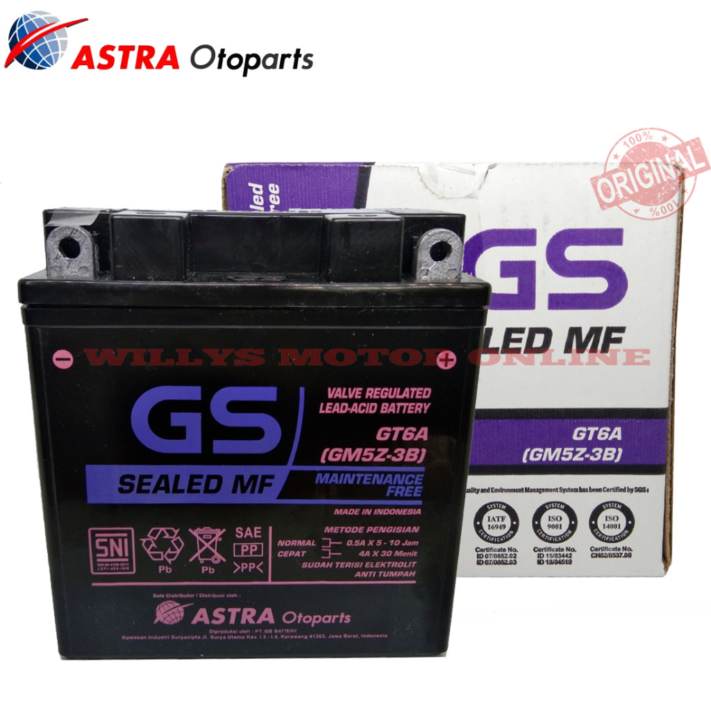 Accu Aki Motor Supra Grand Legenda Supra Fit GS ASTRA GM5Z-3B MF Kering / AKi keringGS