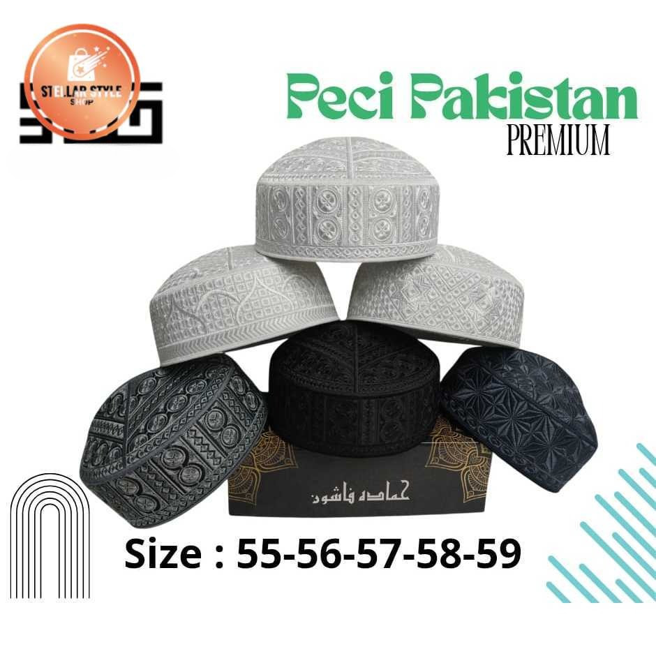 Stellarstyle- Peci Pakistan Full Bordir Katun Premium Agmatex PROMOO