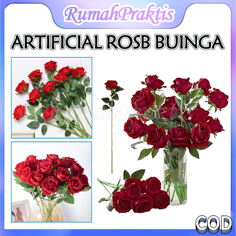bunga mawar palsu/mawar palsu/bunga hias mawar bunga .