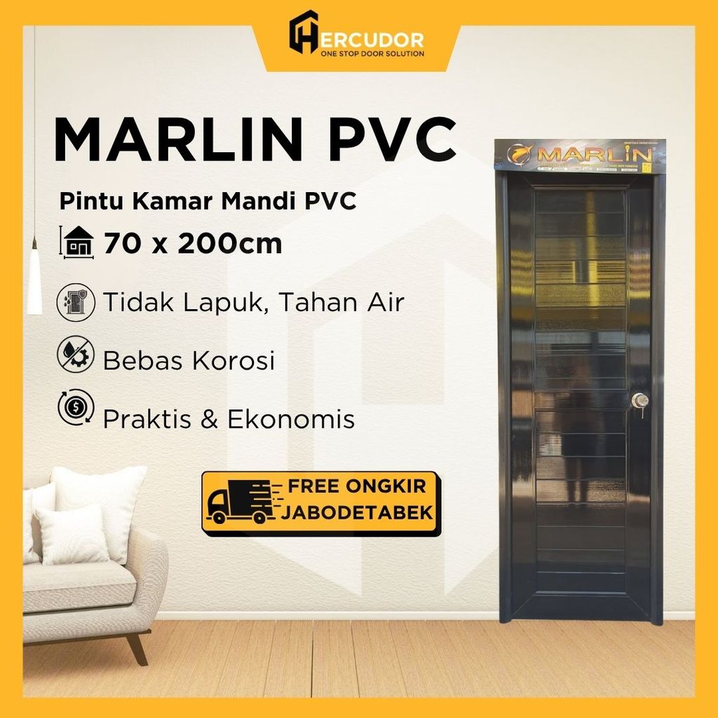 PLATINUM 70 - Pintu PVC Tebal MARLIN KUNCI BULAT - 70x200