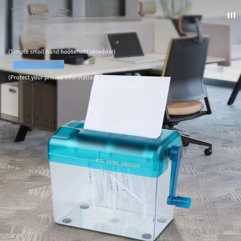 Manual Paper Shredder Small Office Shredder Desktop Strip Paper Shredder Household A6 Mini Handcrank