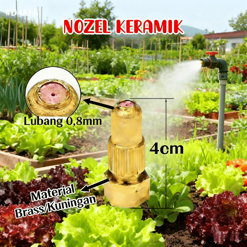 Nozel Semprot Keramik Kuningan Thailand TU26 1 Lubang Kabut Super Halus untuk Mesin Sprayer Tasco TN