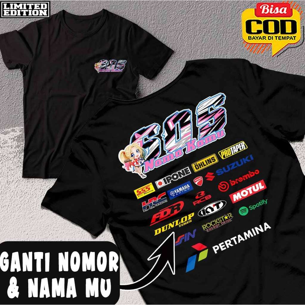 Kaos Racing Custom Bisa Request Ganti Desain Ganti Nama Baju Racing / Baju Racing / Streetwear / ata