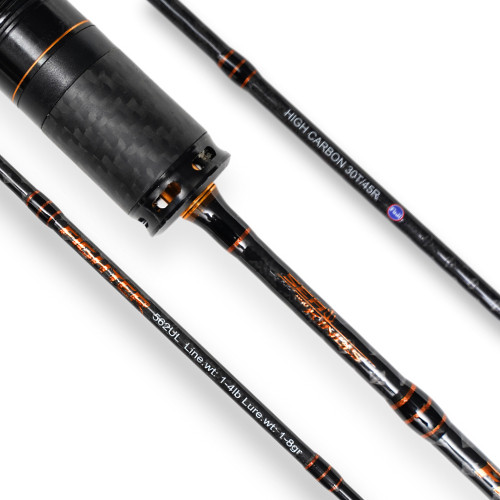 JORAN PANCING ULTRALIGHT SEA AND KINGS FIGHTER CARBON SOLID 165CM DAN 180CM 7 RING 1-4LBS WARNA HITA
