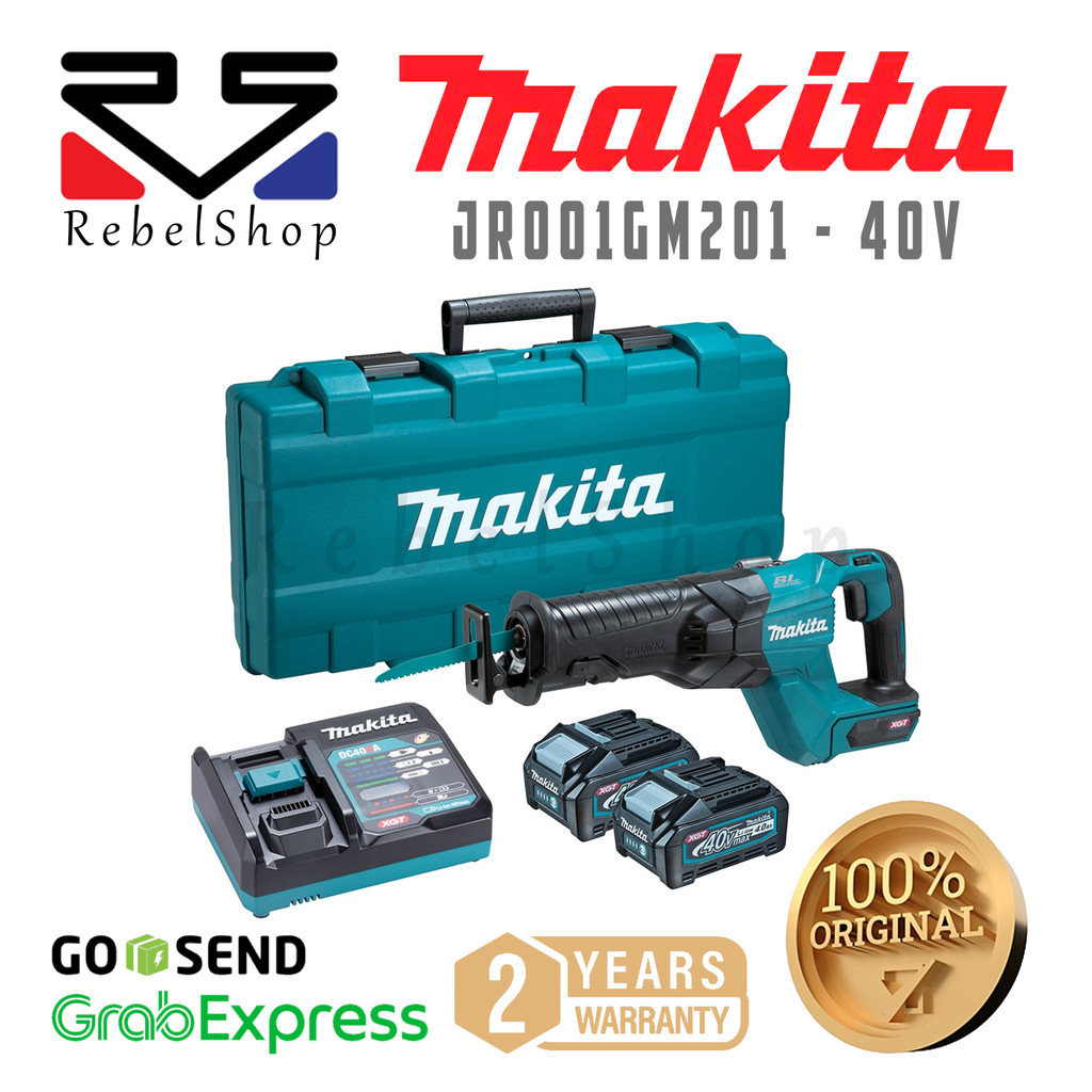 Promo Makita Cordless Baterai Recipro Saw Mesin Gergaji Potong Logam 40V + Baterai + Charger -