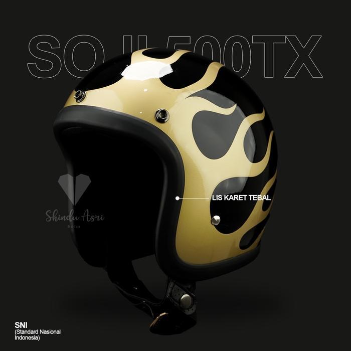 HELM SLIMHEAD SOJI FIRE ORIGINAL - Black Fire Gold