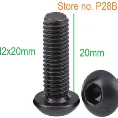 Screw Baut M2 M2x20 Mx20mm steel metal 2mm Hex L 20mm 2CM