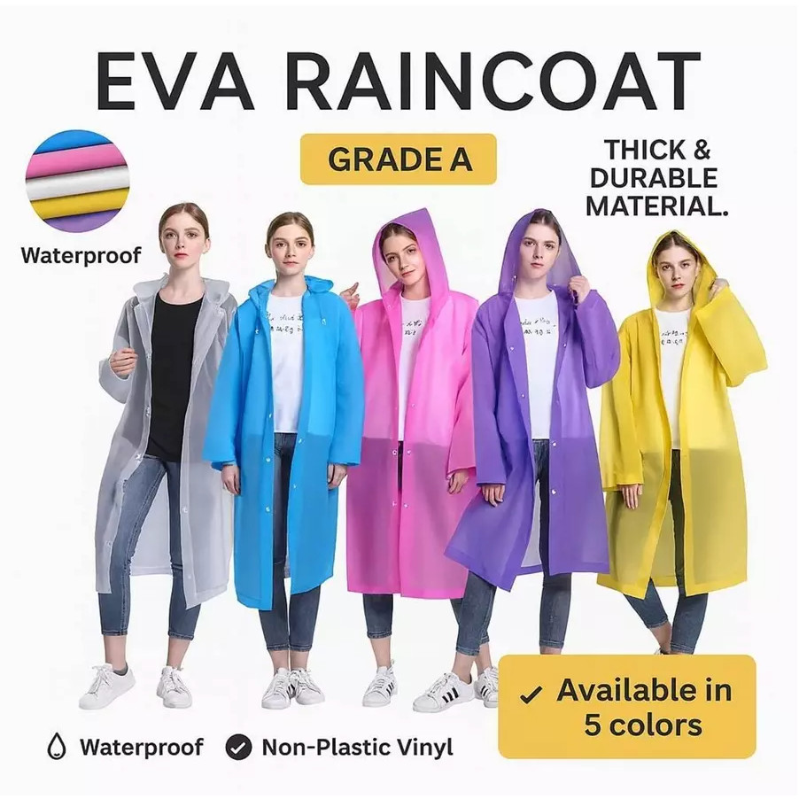 Mauveofficial | Jas Hujan Eva Premium Tebal /Jas Hujan Hoodie/ Jas Hujan Hijab Tebal / Ponco Raincot