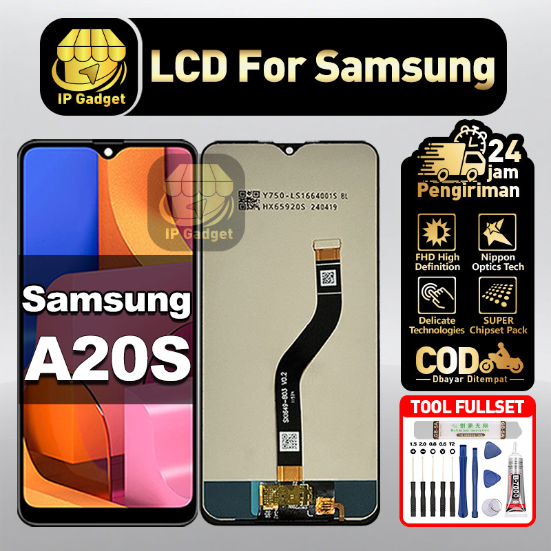 LCD Samsung A20S Fullset LCD HP Touchscreen Layar Sentuh Touch Screen COD
