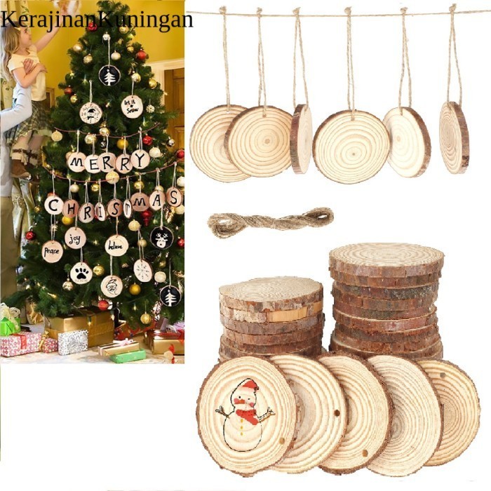 60/30pc Natural Wood Slice Round Wooden Discs DIY Sketchpad Crafts Arts Painting Halloween Day of th