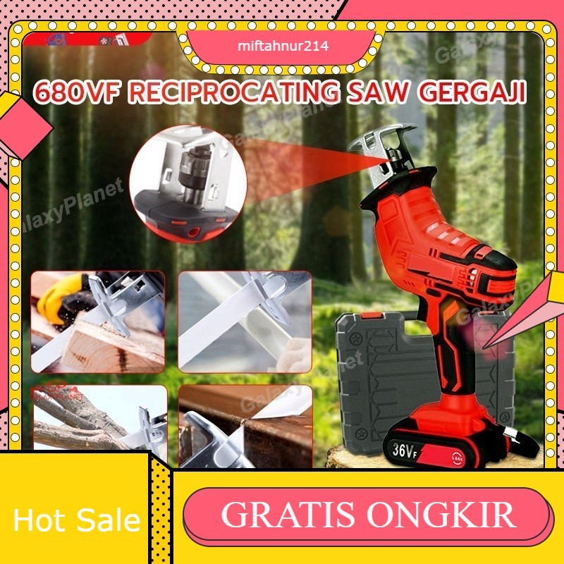 Gergaji mesin mini Listrik Chainsaw Portabel tanpa kabel gergaji