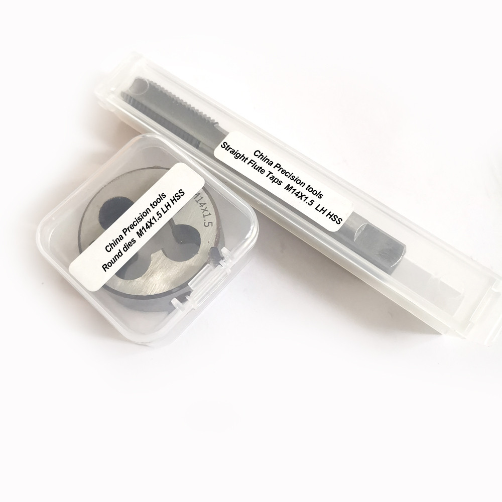 2PCS Metric M14 Left Hand Straight flute Tap and e set M14X2 M14X15 M14X125 M14X1 M14X075 LH Thread 