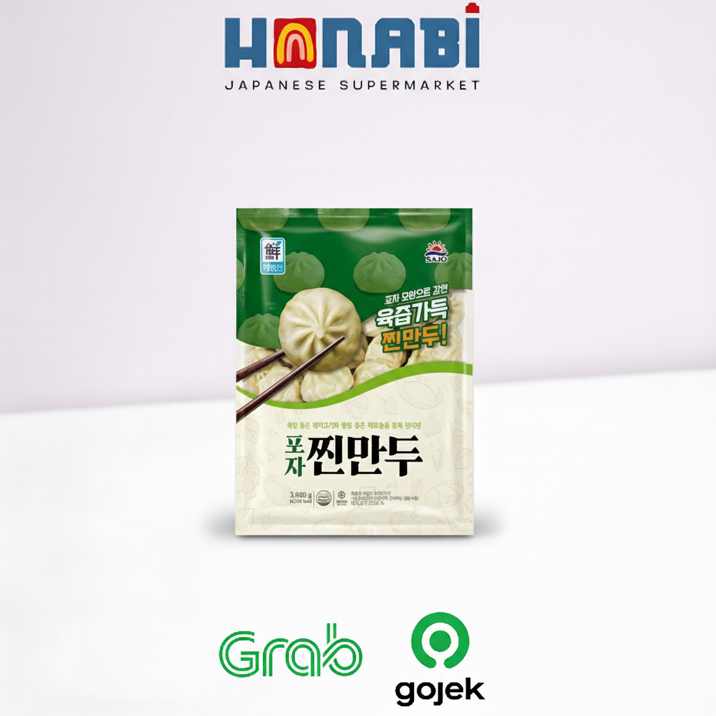 Sajo Pojja Jjin Mandu 1.3kg - Dumpling Kukus Korea Isi Daging Babi & Sayuran Made In Korea