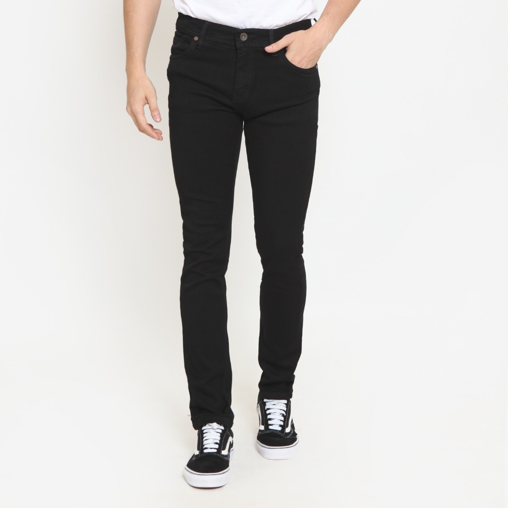 Celana Jeans Panjang / Celana Denim Pria Slim Fit Stretch BAFFARO Black / B911-011BLK