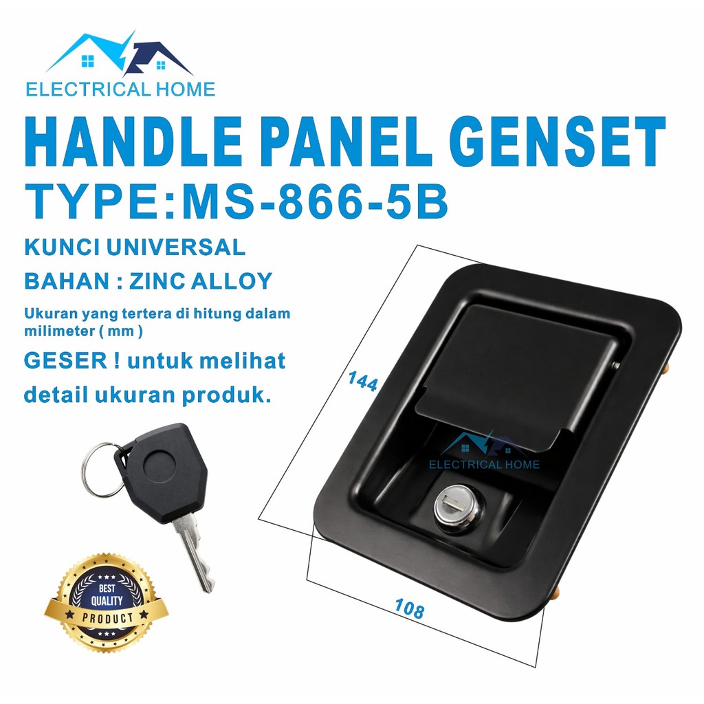 Kunci Handle Lock Panel Genset / Door Lock Genset (144mm) 5B