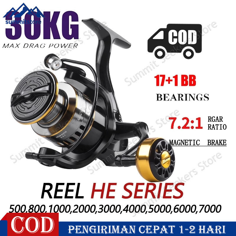 Metal HE Series Pancing Reel HE 1000-7000 Reel Pancing Murah Kuat Power Handle Fishing Reel Spinning