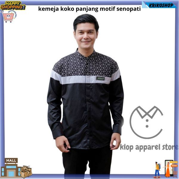 Baju koko Dewasa Kemeja koko lengan panjang dewasa motif senopati warna coksu - baju koko dewasa ter