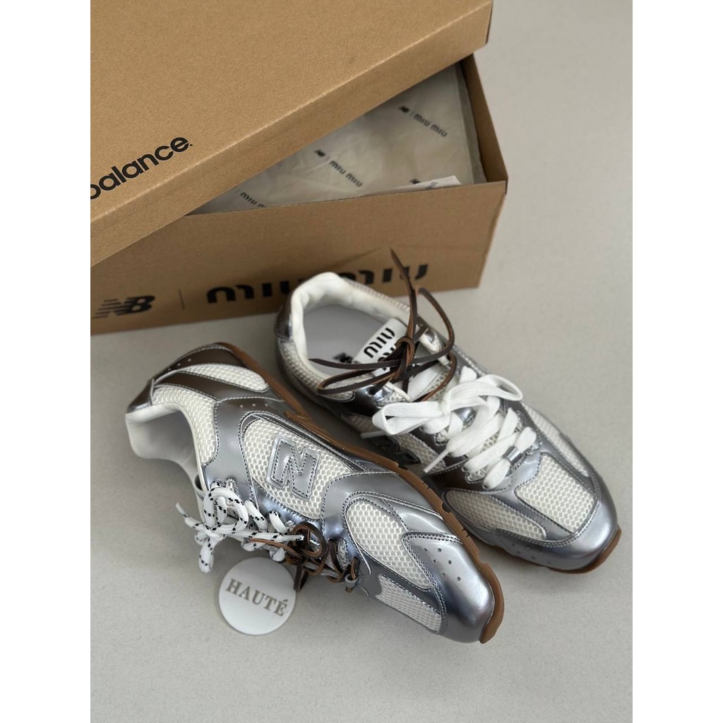 Haute - Miu NB Suede Mesh Sneakers Ready Stock