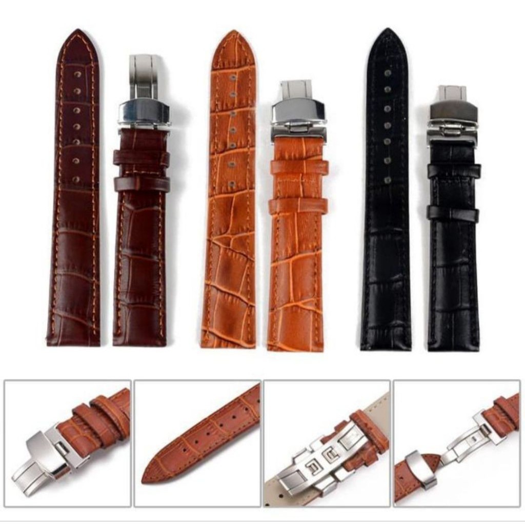 Tali jam tangan Casio Edifice Kulit Leather strap 18mm 20mm 22mm 24mm