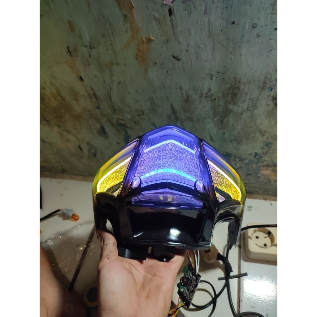 StopLamp Lazy SlimFrame (BISA REQ Nama/Logo) Beat Karbu RGB Aplikasi