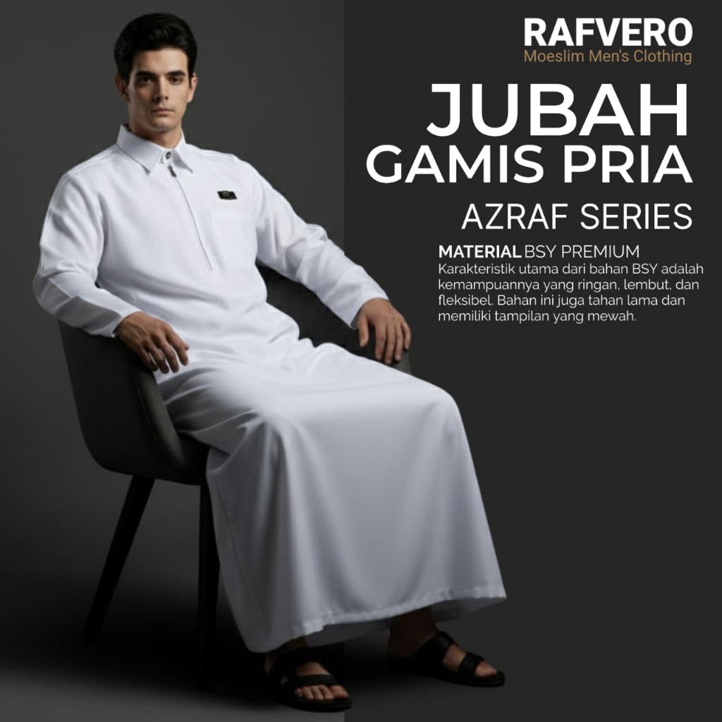 RAFVERO - Jubah Pria Azraf - Original Rafvero - Baju Muslim Pria