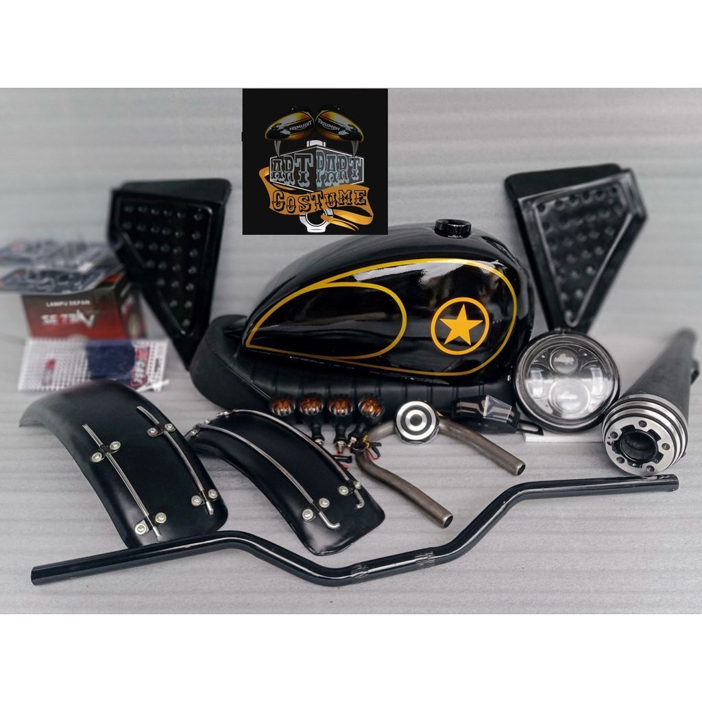 [GM] Paket Komplit Motor Custom bobber scrembler custom japstyle Paket Tangki Motor