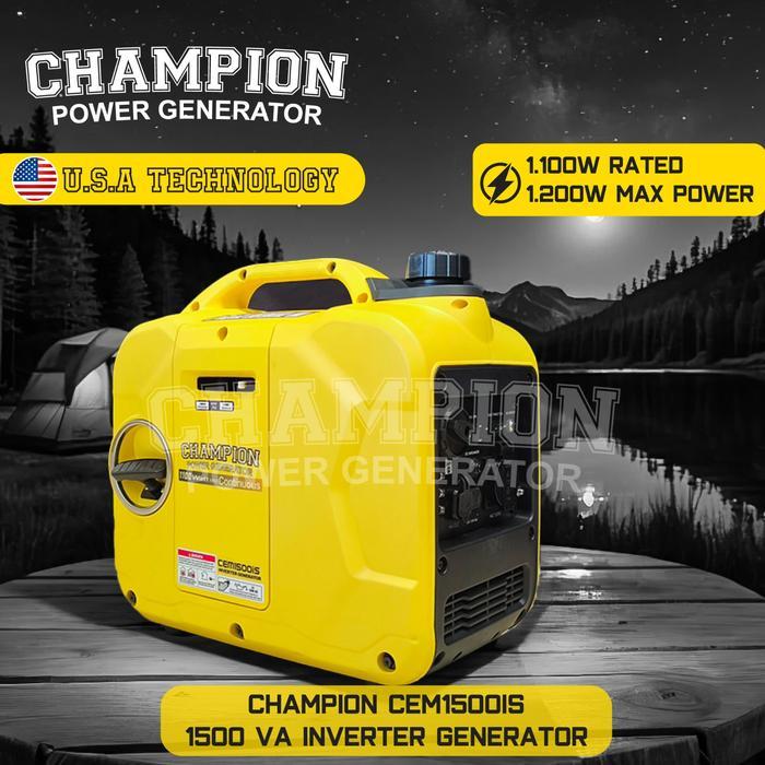 Genset 1000 Watt Silent Inverter Champion CEM 1500IS / Genset Mini 1000 1200 Watt Recoil Starter
