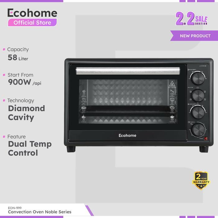 ECOHOME Oven Noble Series EON999 Kapasitas 58L – Oven Listrik Kapasitas Besar & Hemat Energi