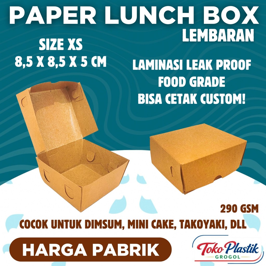 Dus Kotak Takoyaki / Dimsum / Siomay / Lunch Box Small / Extra Small - Toko Plastik Grogol