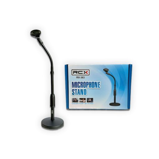 Stand Mic Meja RCX RX-363 Alas Bulat Besi Pemberat - Tiang Mikrofon Podium Rapat Fleksibel Gooseneck