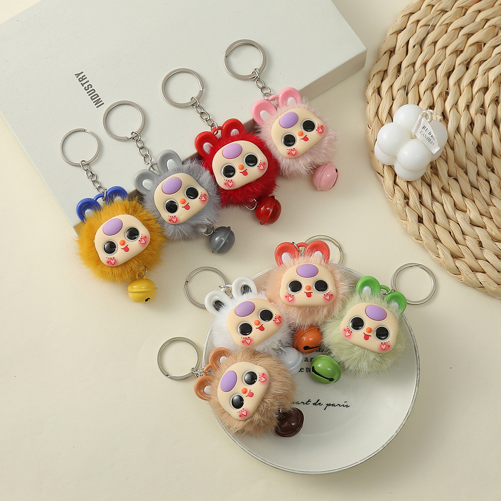 Grosir Gantungan Kunci Briket Boneka Berbulu Ransel Gantungan Kunci Mobil - Banyak Gaya Warna-warni