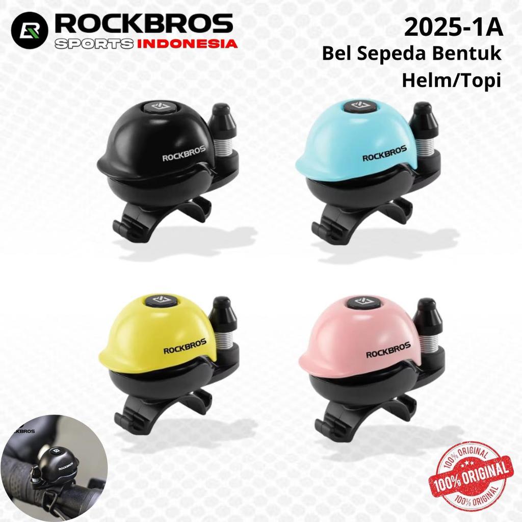 ROCKBROS 2025-1A Bel Sepeda Unik Bentuk Helm/Topi Mini – Bell Sepeda Lucu Nyaring & Stylish untuk Se