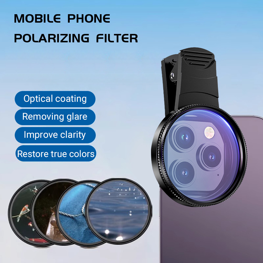 Lensa Ponsel Universal Polarizer Lensa Kamera CPL Star Variable ND Filter Untuk Smartphone Hitam Kli