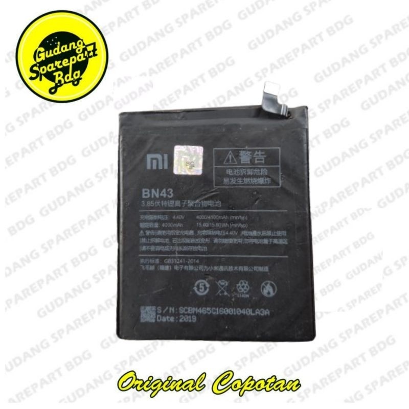 Baterai Batre Battery untuk Redmi Note 4 Mediatek Redmi Note 4X Snapdragon BN43 Original Copotan