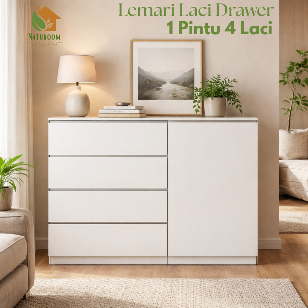 Lemari 4 Laci Dengan Pintu Naturoom Lemari Laci Drawer Minimalis Lemari Laci Susun Multifungsi Serba
