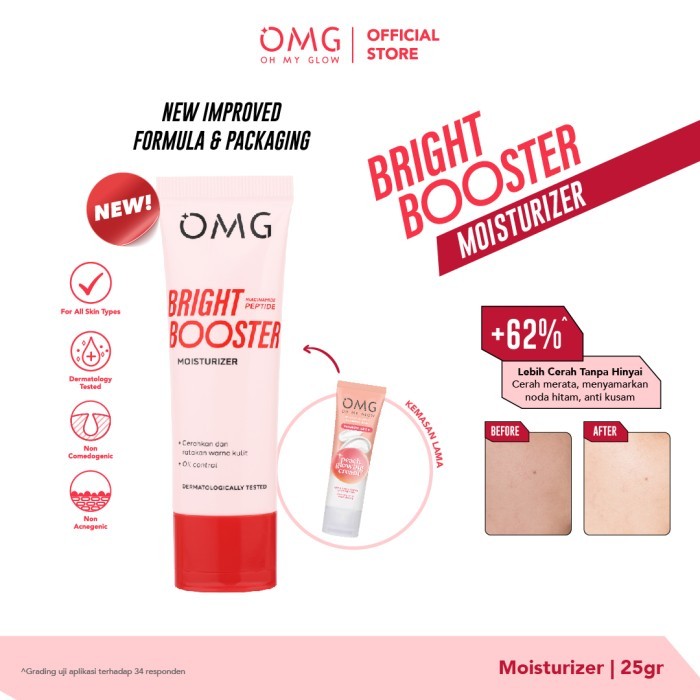 OMG Oh My Glow Bright Booster Moisturizer 25 g -Tone Up Moisturizer - Melembabkan, Mencerahkan, dan 