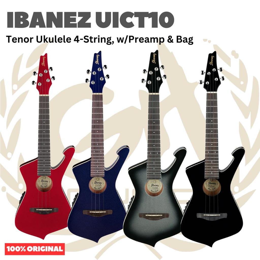 Ibanez UICT10 Tenor Ukulele 4-String w/Preamp & Bag - Ukulele Tenor 4-senar Original Asli