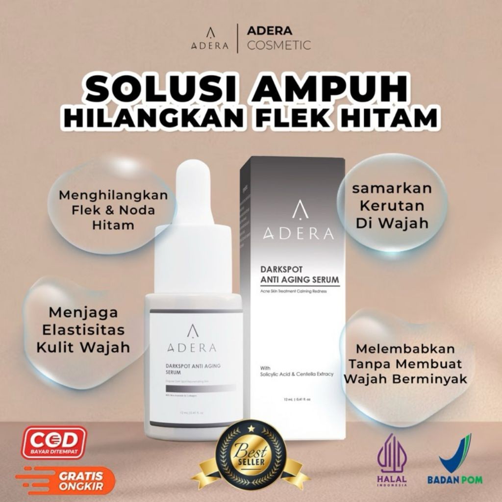 ADERA DARKSPOT SERUM ANTI AGING FLEK HITAM & KERUTAN PENGHILANG JERAWAT & BEKAS JERAWAT ( ADERA DARK