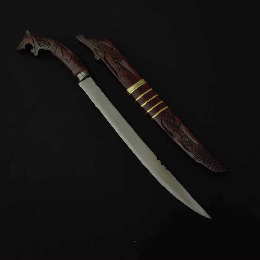 golok sembelih baja motif ukiran macan