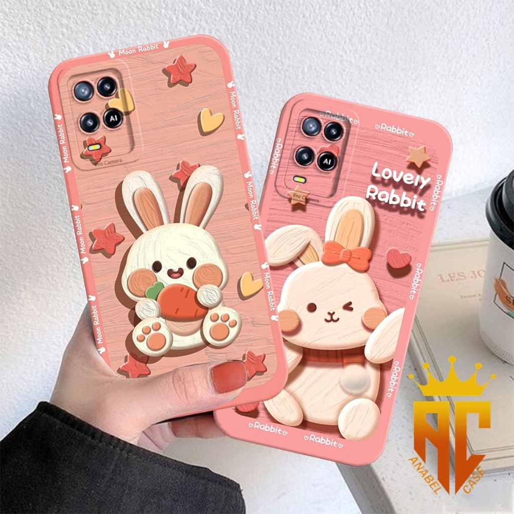 CASE OPPO A54/ OPPO A55 Motif Kelinci Pink Cute - Case Oppo - Case Rabbit - case kekinian - case Cew