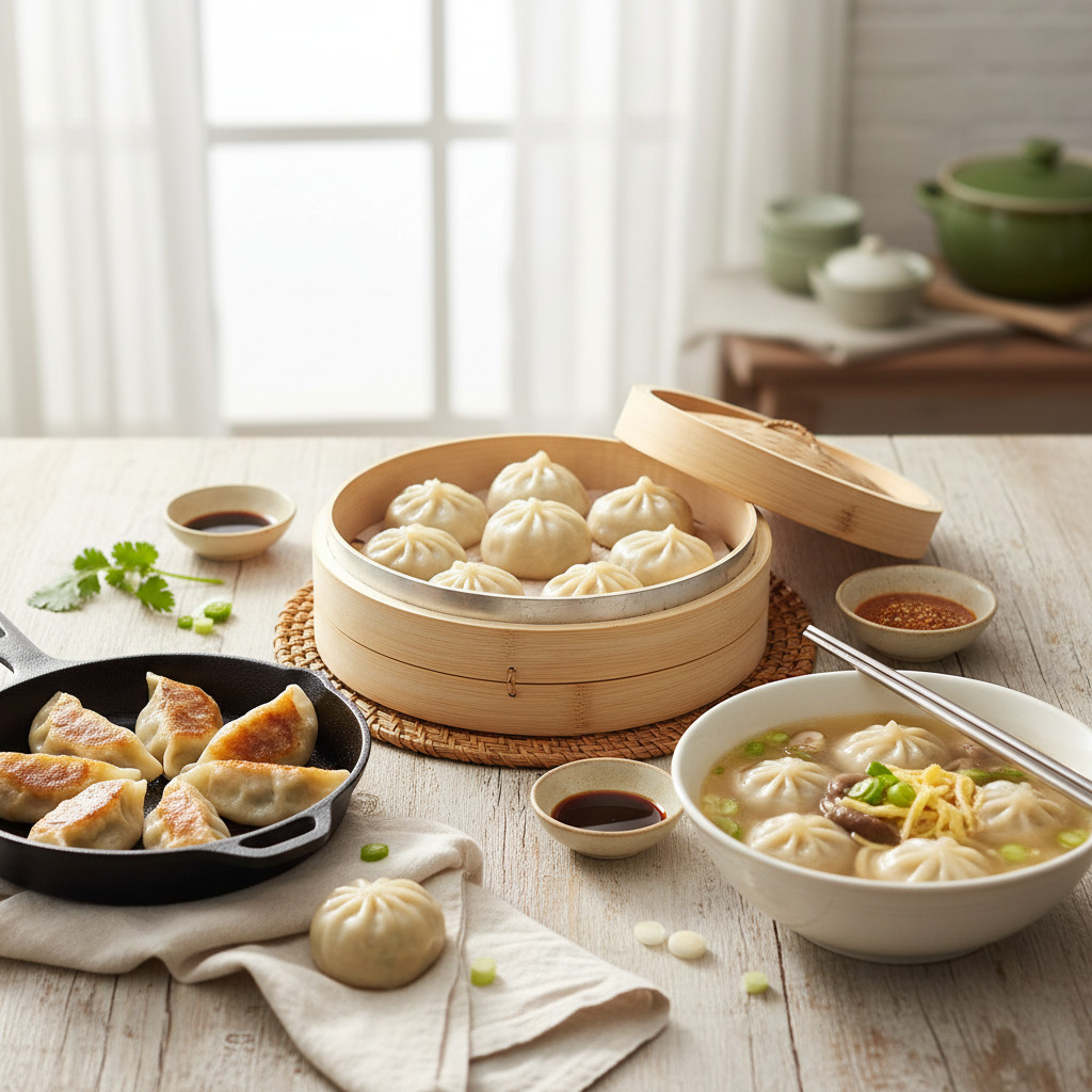 Sajo Pojja Jjin Mandu 1.3kg - Dumpling Kukus Korea Isi Daging Babi & Sayuran Made In Korea