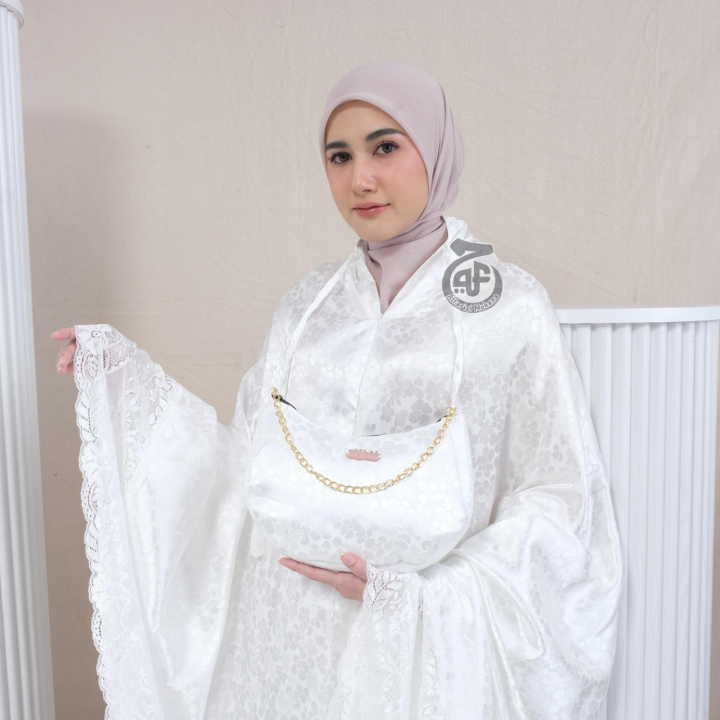 ZIZISHOP Mukena Sutra Silk Jacguard Khaliza Mewah Jumbo 2 in 1 Premium Luxury Armany Silk Mix Renda 