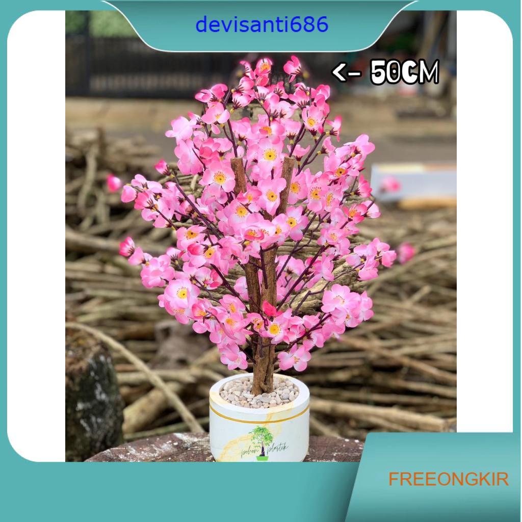 Pohon sakura Tinggi 50cm / Bunga plastik/bunga Sakura/Bunga Meja pohon Hias Plastik artificial