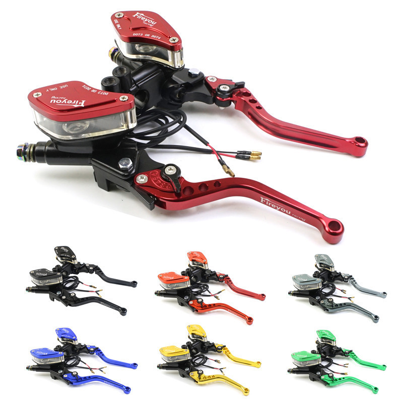 Tuas Pegangan yang Dapat Disesuaikan Pompa Rem Kopling Hidrolik Master Silinder Sepeda Motor Balap U