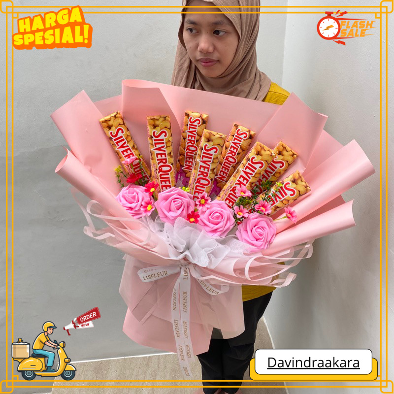 PROMO Buket Coklat Jumbo Silverqueen 55 Gram Tahan Lama