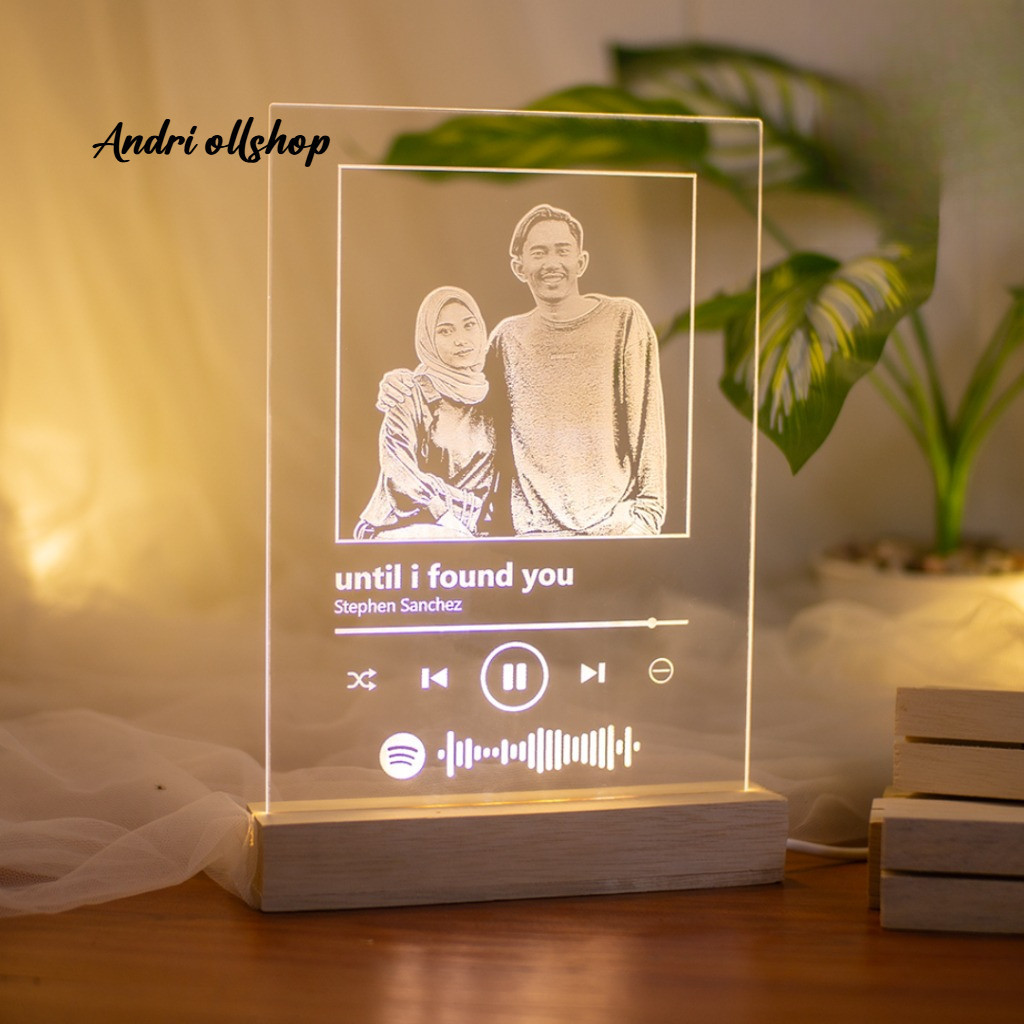 Lampu Tidur AESTHETIC AkrilikCustom SpotifyInstagram Style LED Kado Nikah,Ulang Tahun,Wisuda PREMIUM