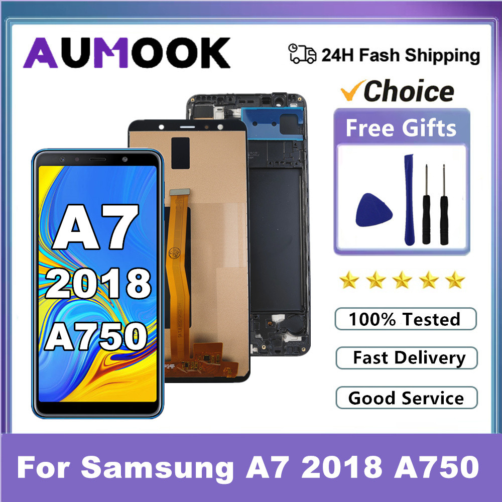 A750 AMOLED Screen For Samsung Galaxy A7 2018 A750 LCD splay Tou Screen gitizer For Samsung A750F A7
