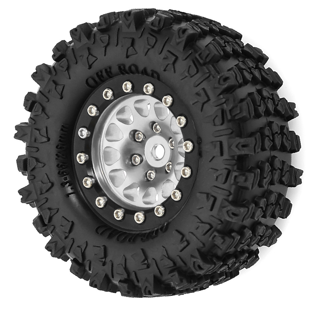 1.3" Metal Beadlock Wheel Tire Set for 1/18 1/24 RC Crawler Car TRX4M SCX24 AX24 FCX24 FCX24M Ascent
